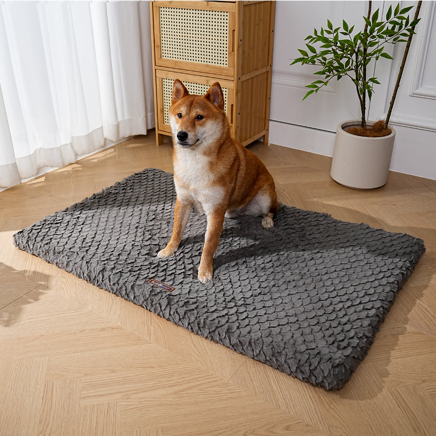 Plush Fluffy Charcoal Dog Mat