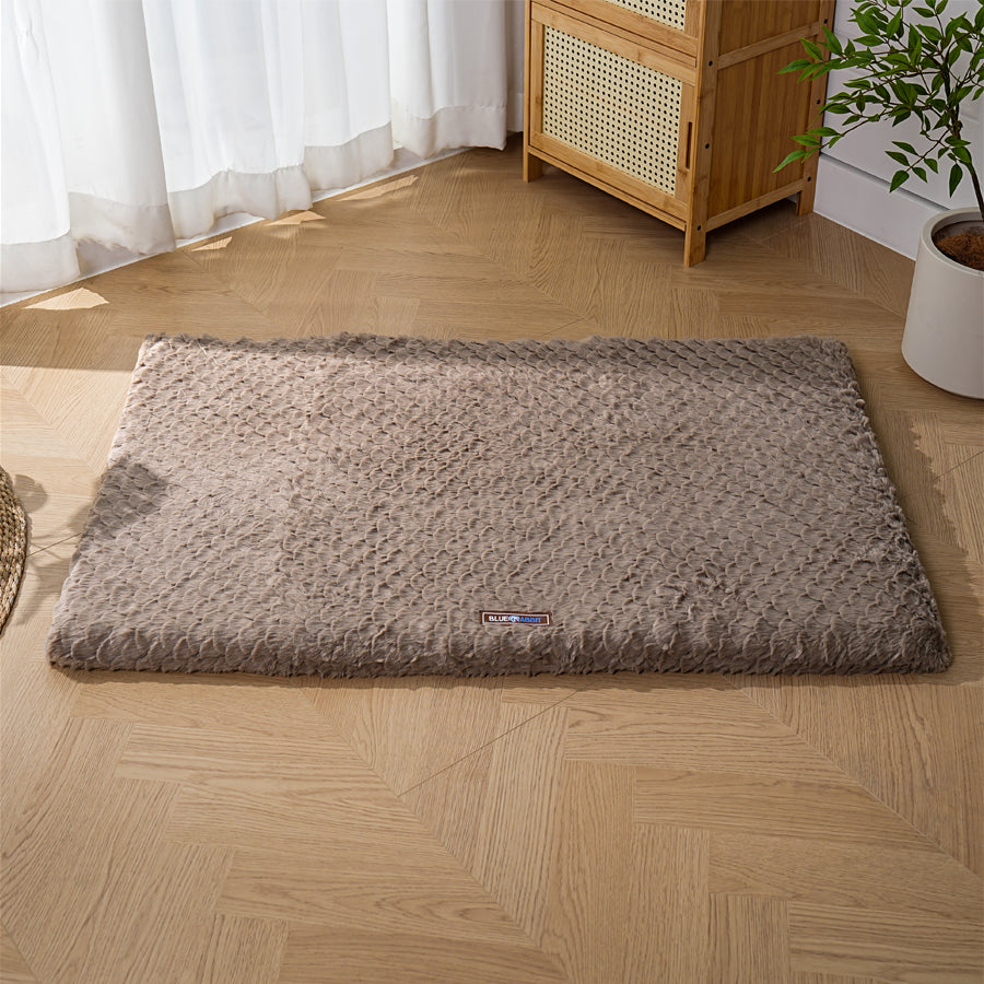 Brown Plush Fluffy Dog Mat