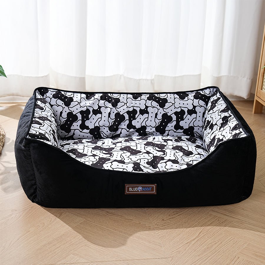 Black & White Bone Pattern Bed - Bluerabbit