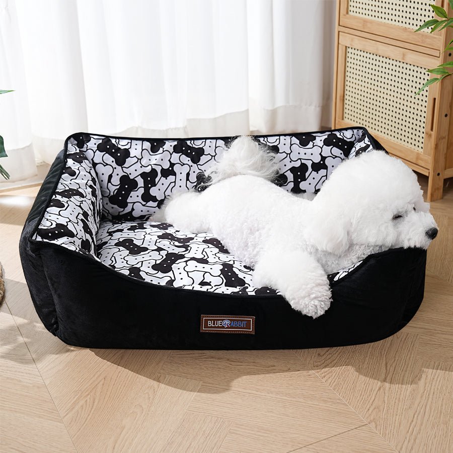 Black & White Bone Pattern Bed - Bluerabbit