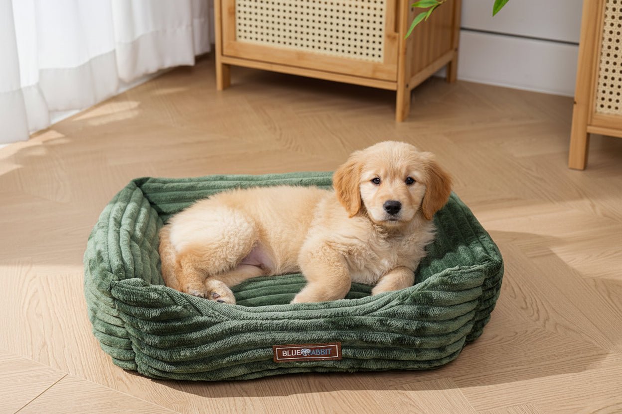 Forest Green Ribbed Pet Bed - Bluerabbit
