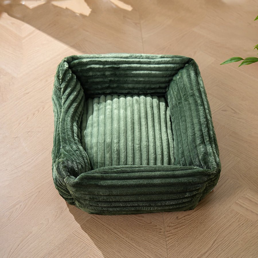 Forest Green Ribbed Pet Bed - Bluerabbit