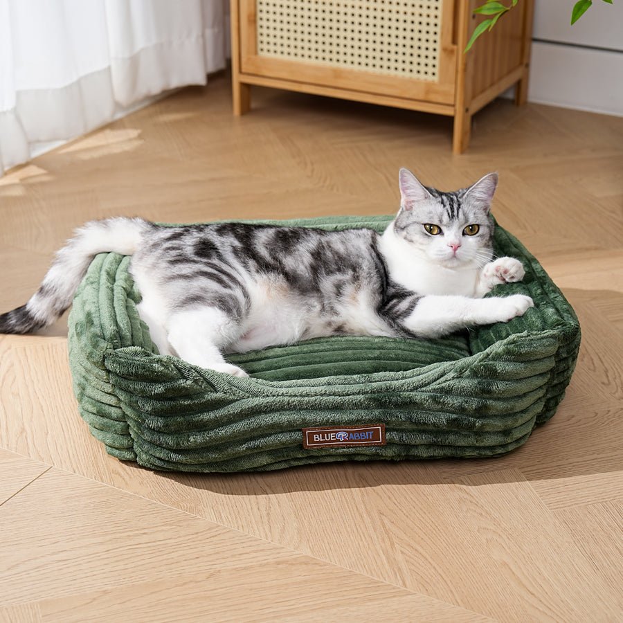 Forest Green Ribbed Pet Bed - Bluerabbit