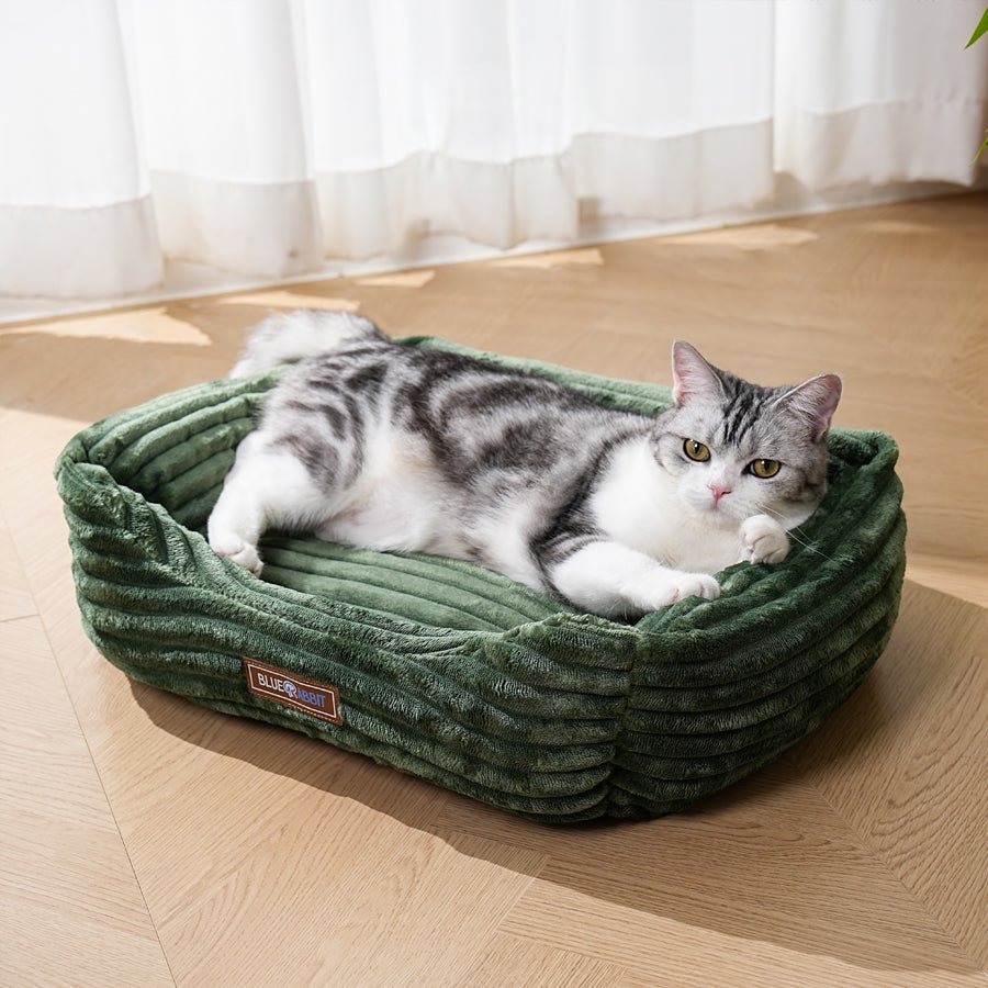 Forest Green Ribbed Pet Bed - Bluerabbit