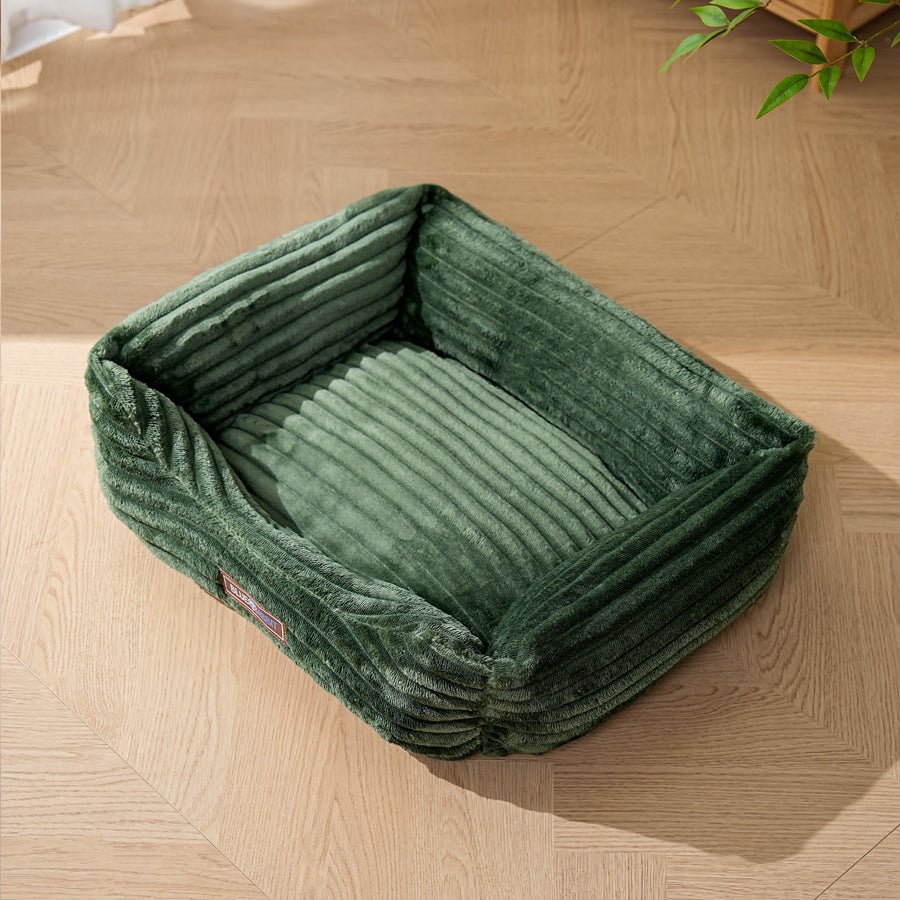 Forest Green Ribbed Pet Bed - Bluerabbit