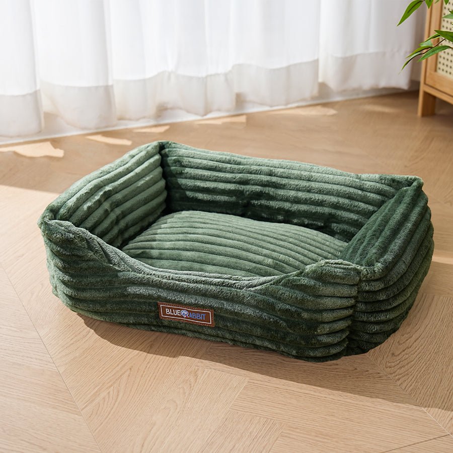 Forest Green Ribbed Pet Bed - Bluerabbit
