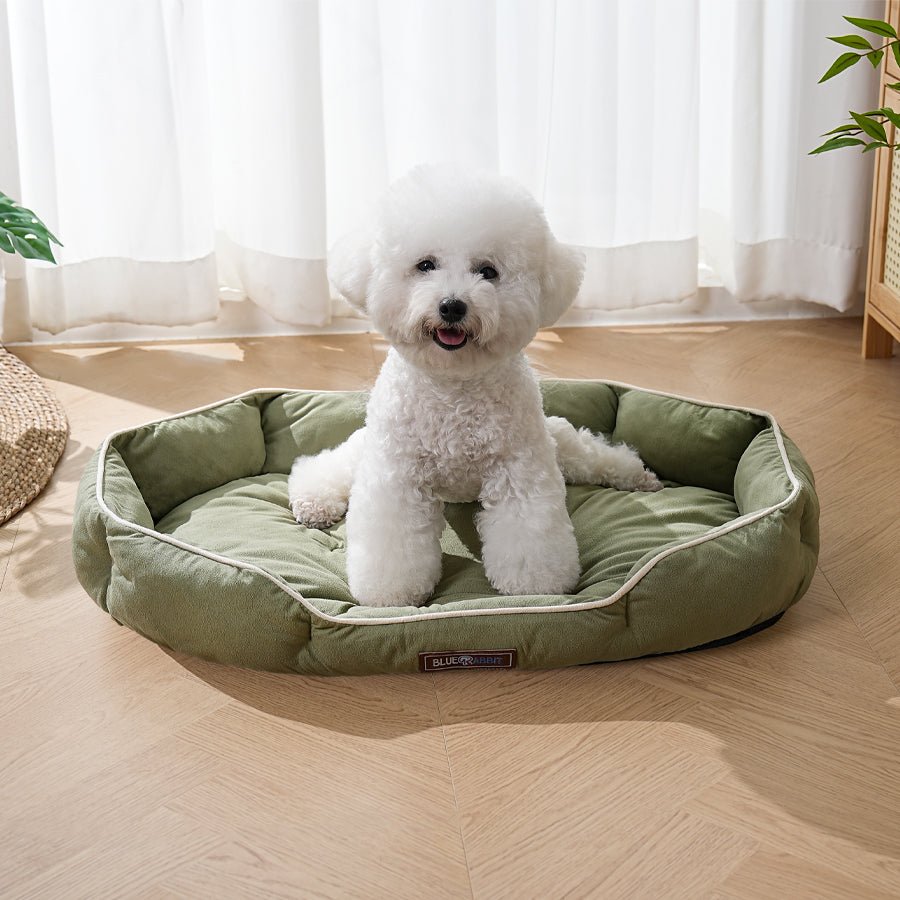 Green Plush Oval Bed - Bluerabbit