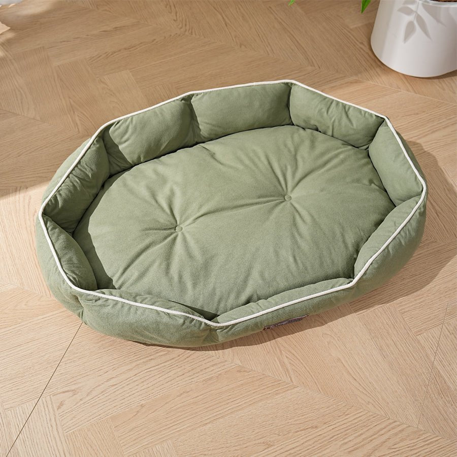 Green Plush Oval Bed - Bluerabbit