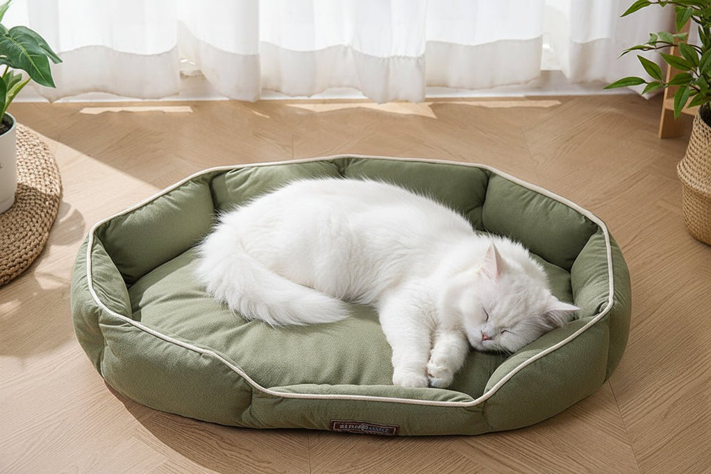 Green Plush Oval Bed - Bluerabbit