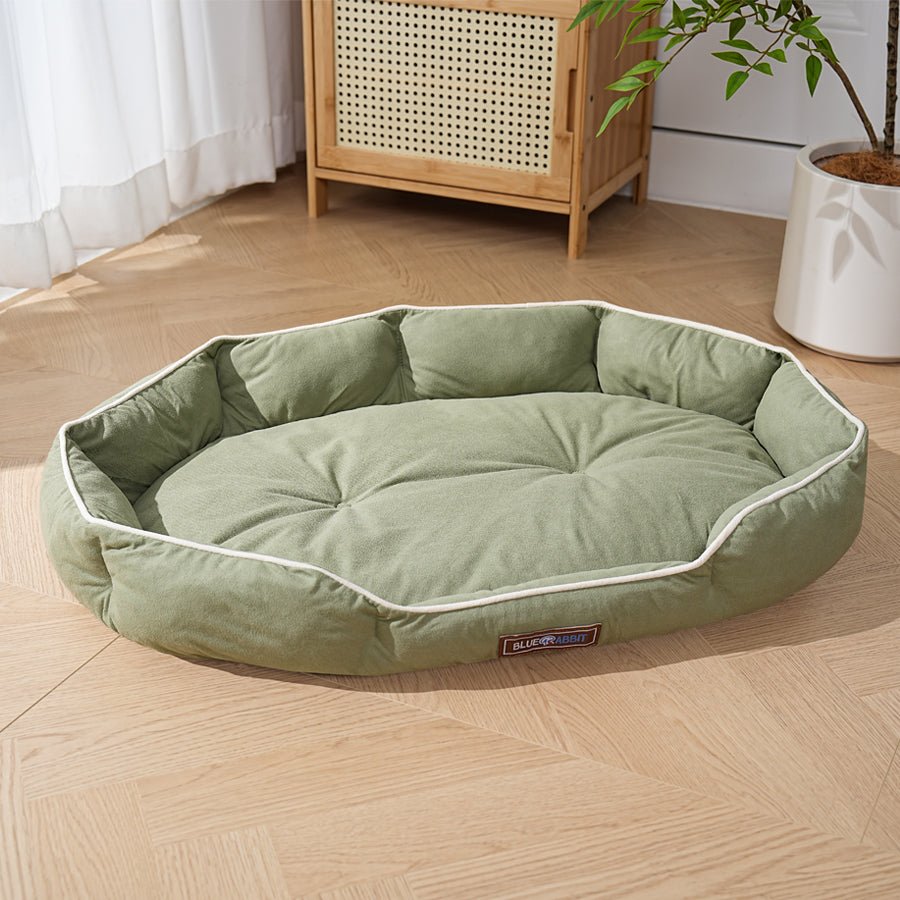 Green Plush Oval Bed - Bluerabbit