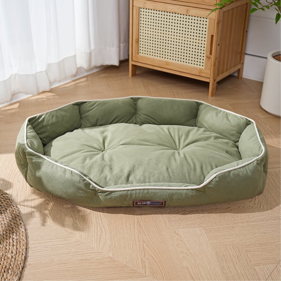 Green Plush Oval Bed - Bluerabbit