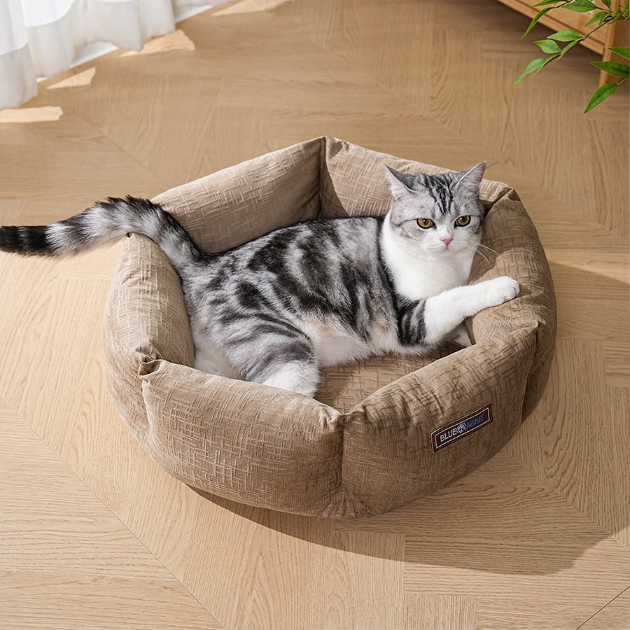 Round Brown aesthetic Bed - Bluerabbit