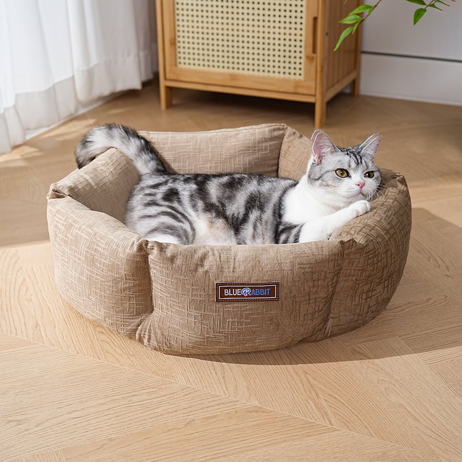 Round Brown aesthetic Bed - Bluerabbit